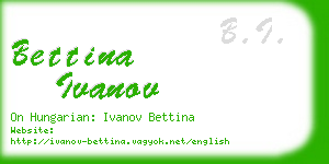 bettina ivanov business card